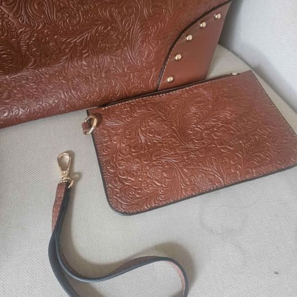 ICOLRAE Women's Brown Leather Shoulder‎ Purse - Picture 7 of 10